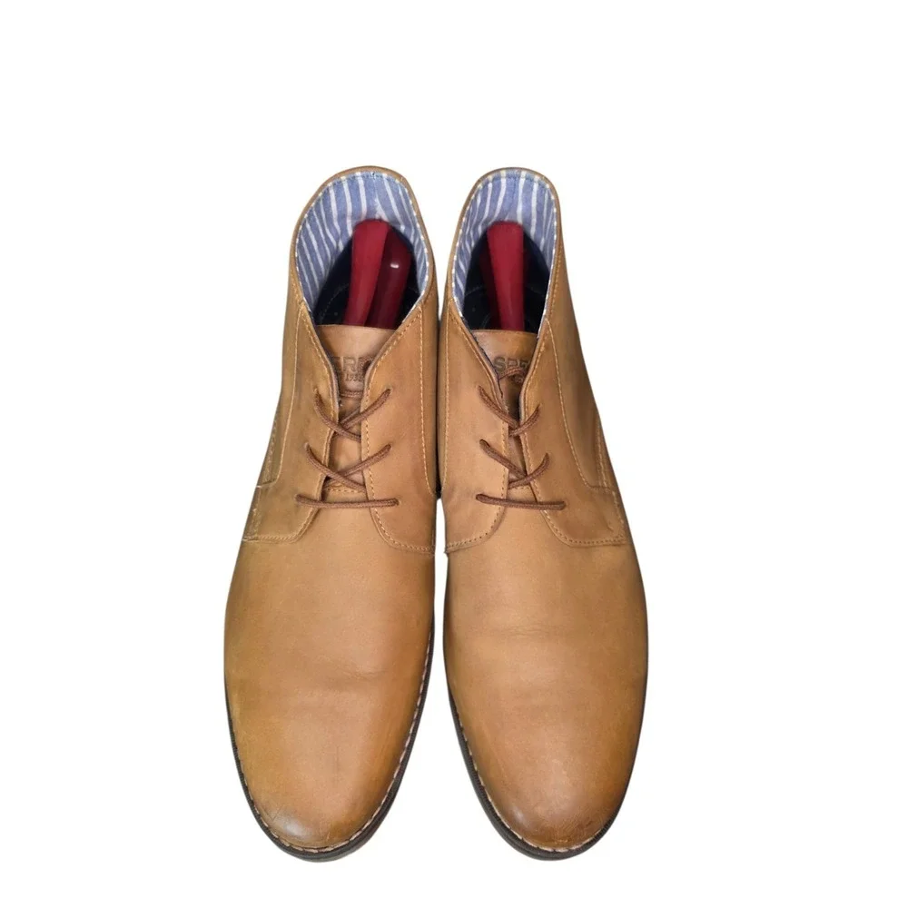 Sperry Top Sider Leather Chukka Boots Mens 13 Brown Lace Up Casual Shoes